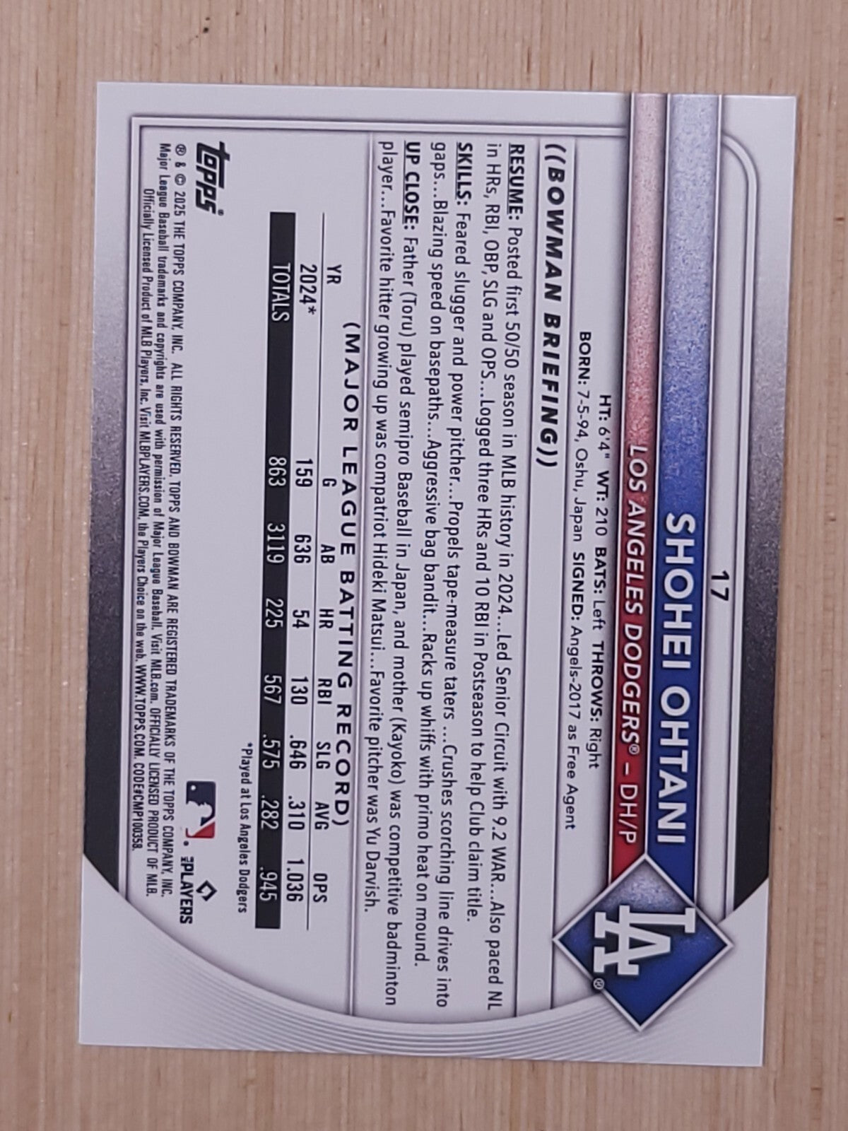 2025 Bowman - Shohei Ohtani #17