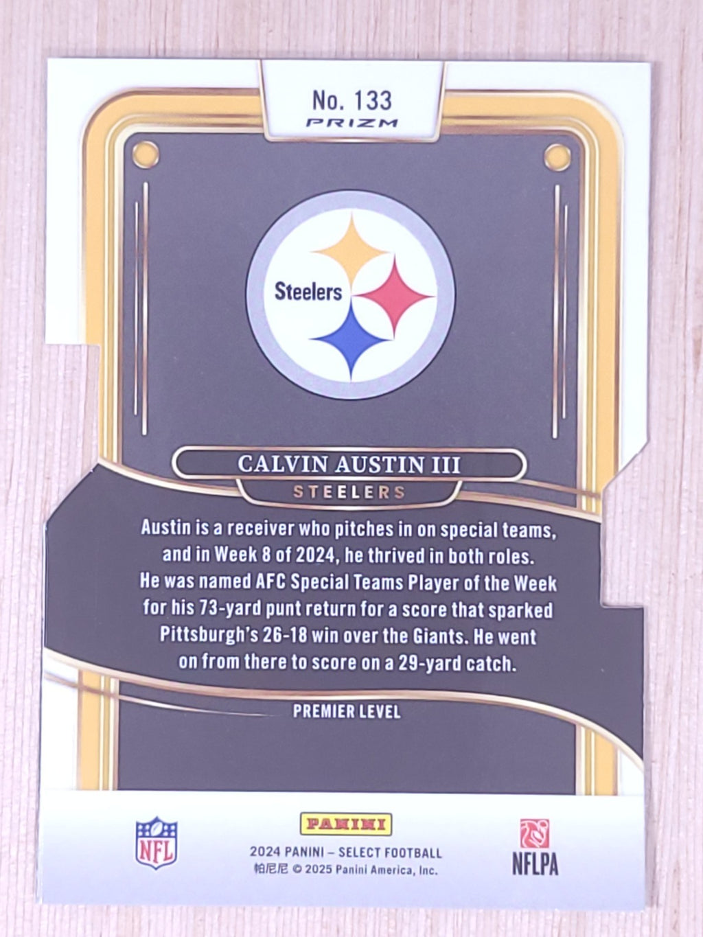 2024 Panini Select #133 Calvin Austin III Die Cut Prizm