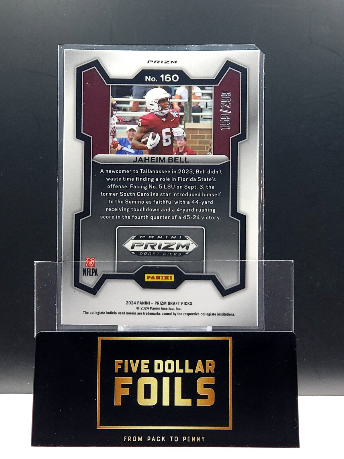 2024 Panini Prizm Draft Picks #160 Jaheim Bell Red 159/299