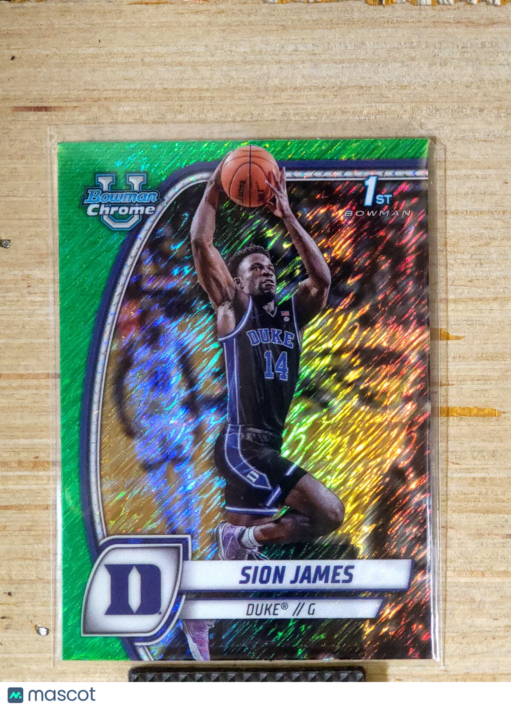 2024-25 Bowman University Chrome Sion James #63 Green Shimmer