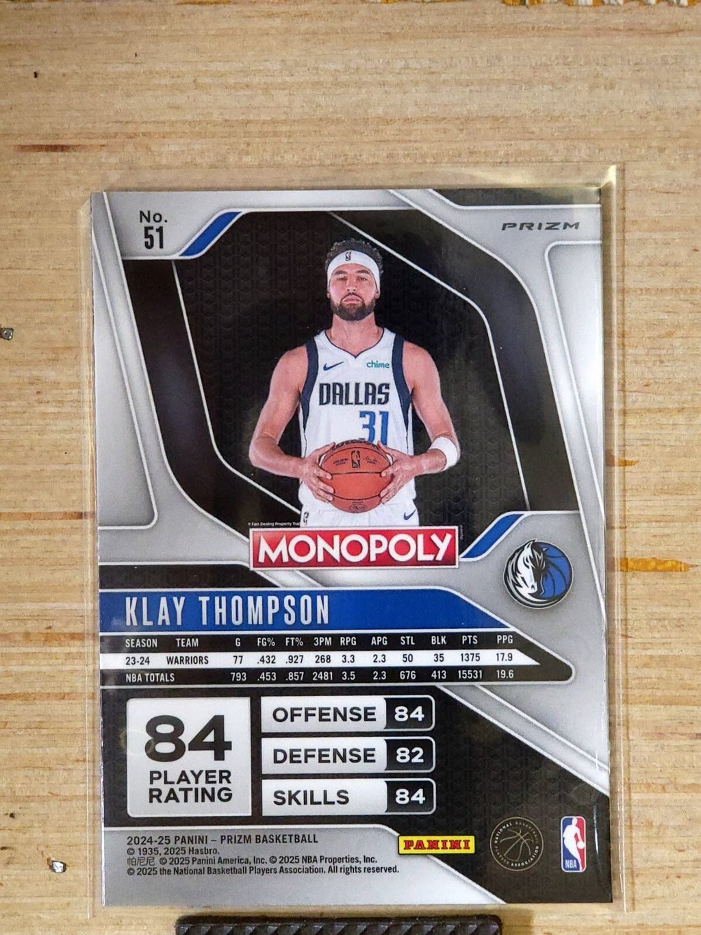 2024 Panini NBA Prizm Monopoly  Klay Thompson #51 Ruby Wave