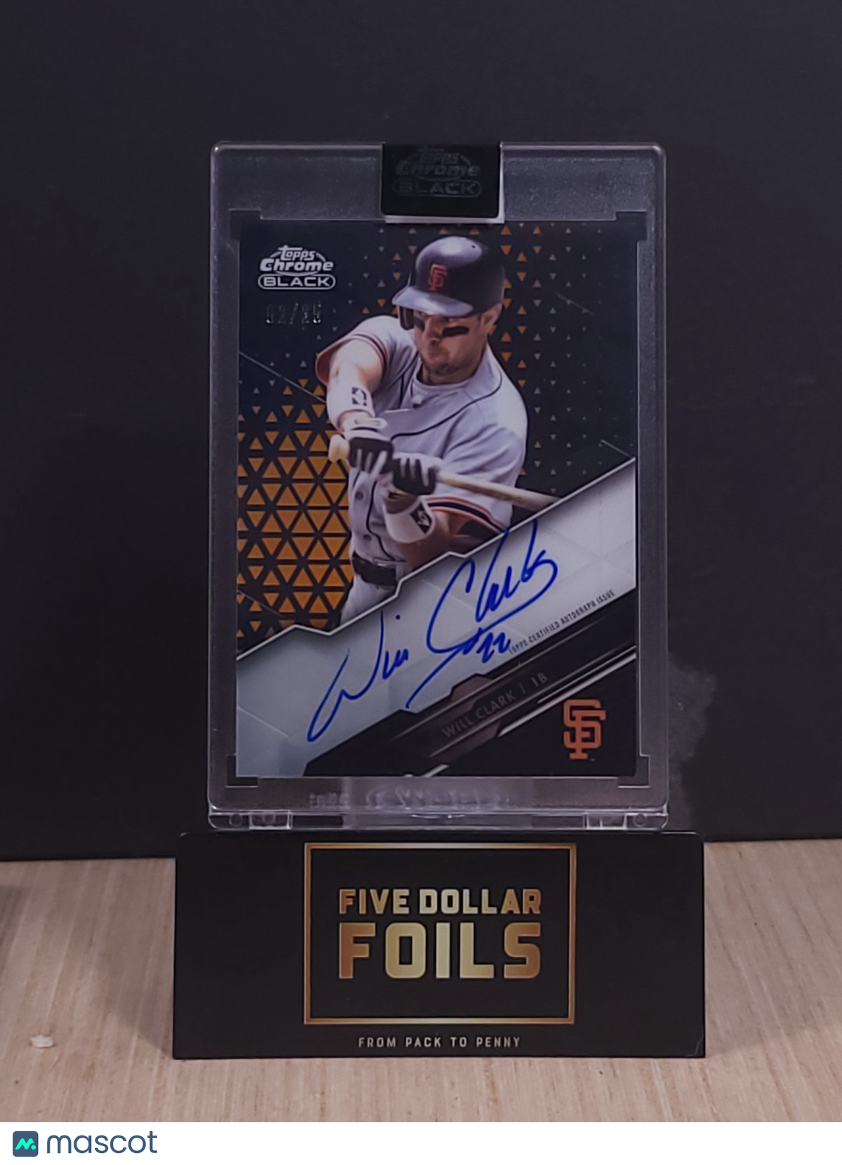2020 Topps Chrome Black - Orange Autographs Will Clark #CBA-CLK 2/25
