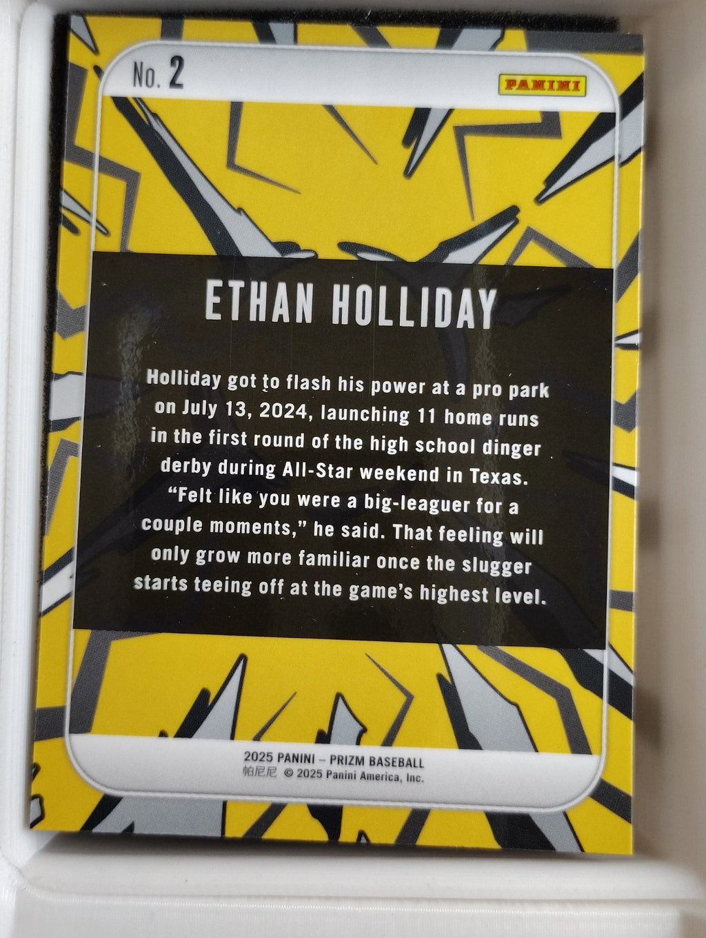 2025 Panini Prizm Dingers! #2 Ethan Holliday