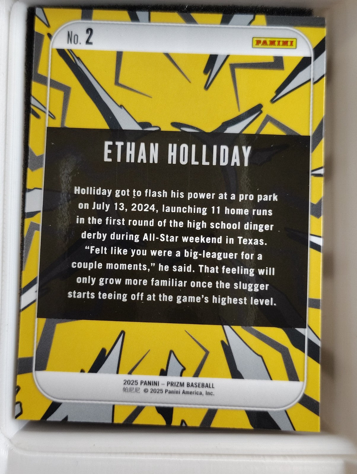 2025 Panini Prizm Dingers! #2 Ethan Holliday