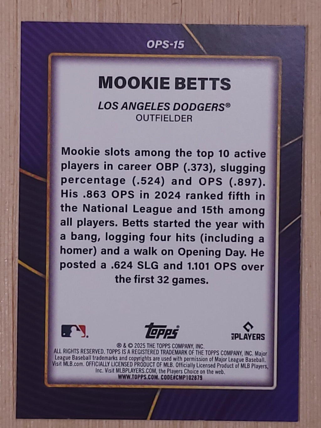 2025 Topps Series 2 - .OPS Mookie Betts #OPS-15