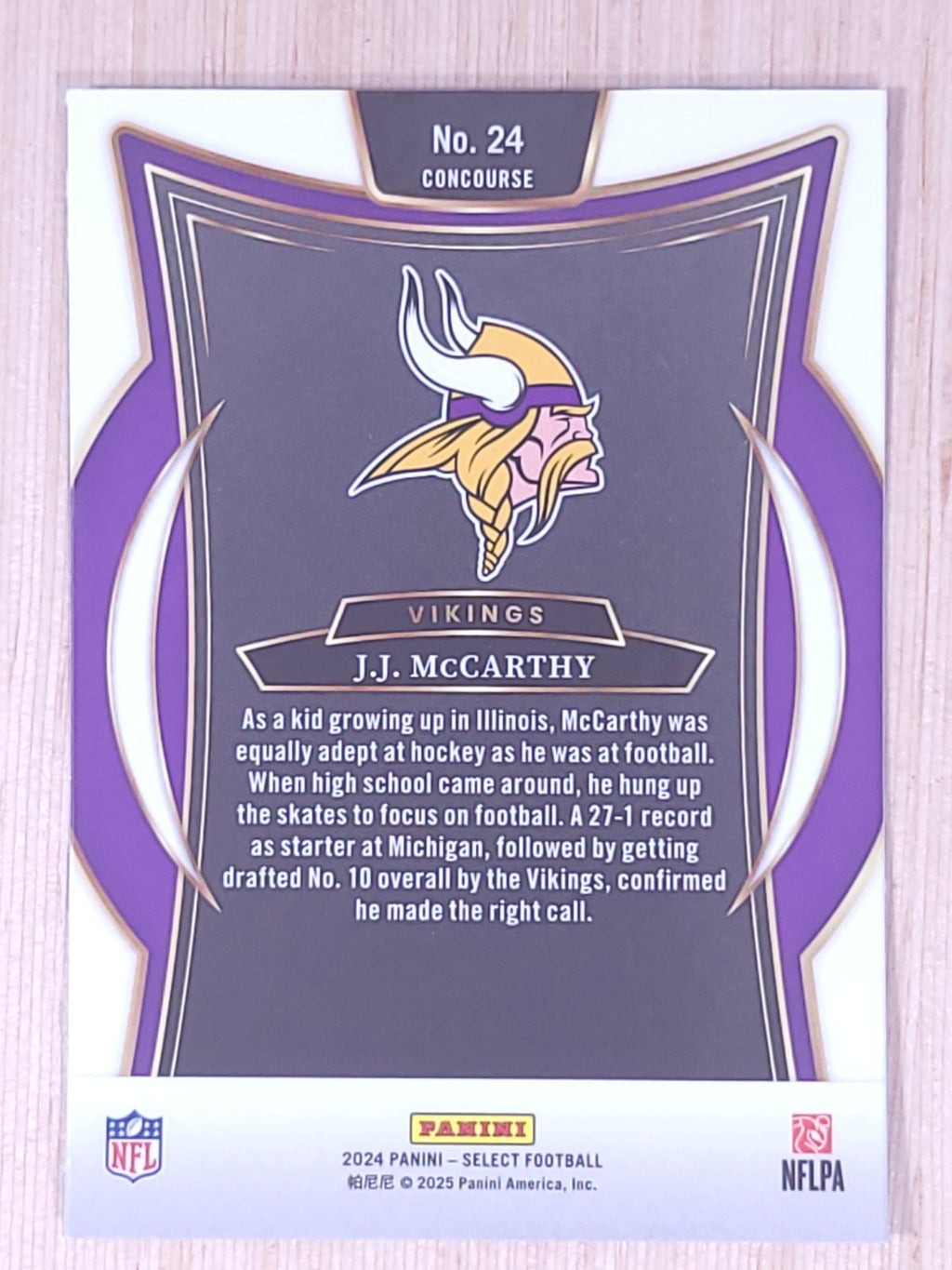 2024 Panini Select #24 J.J McCarthy Concourse
