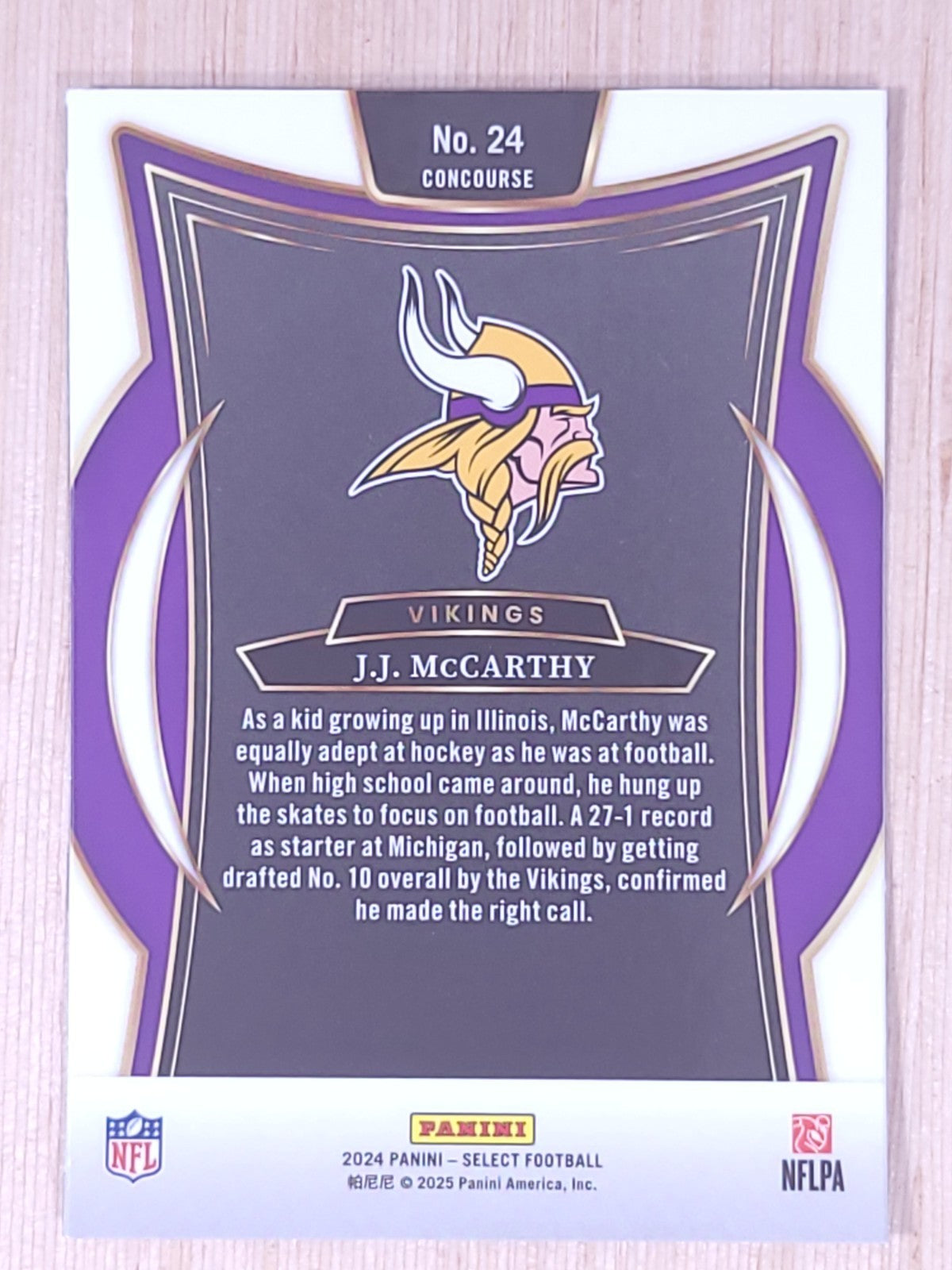 2024 Panini Select #24 J.J McCarthy Concourse