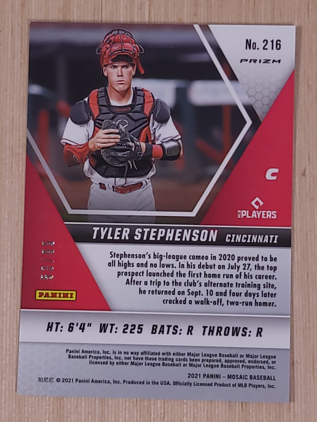 2021 Panini Mosaic - Rookie Tyler Stephenson #216 Blue Mosaic Prizm /99 (RC)