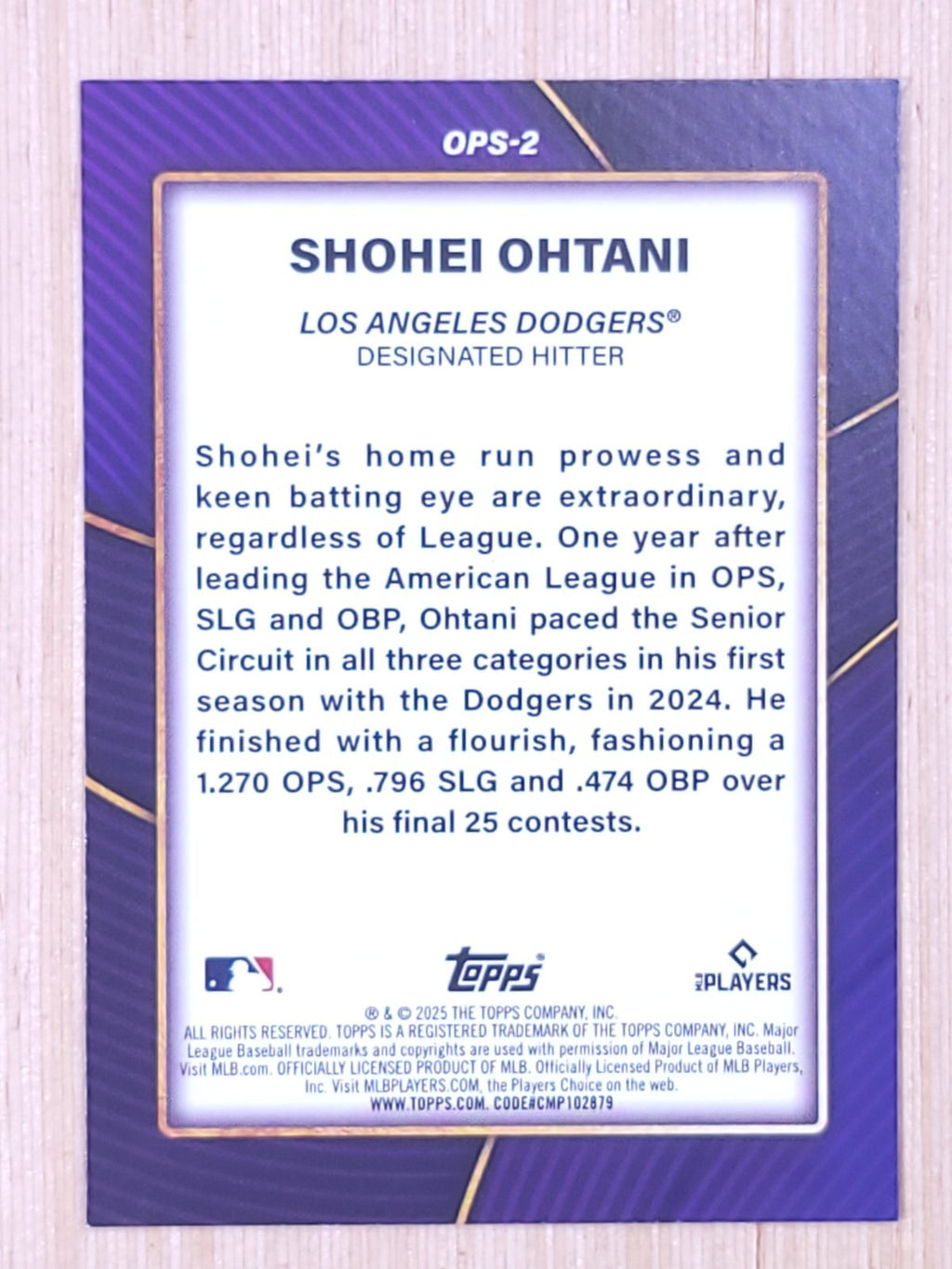 2025 Topps Shohei Ohtani #OPS-2