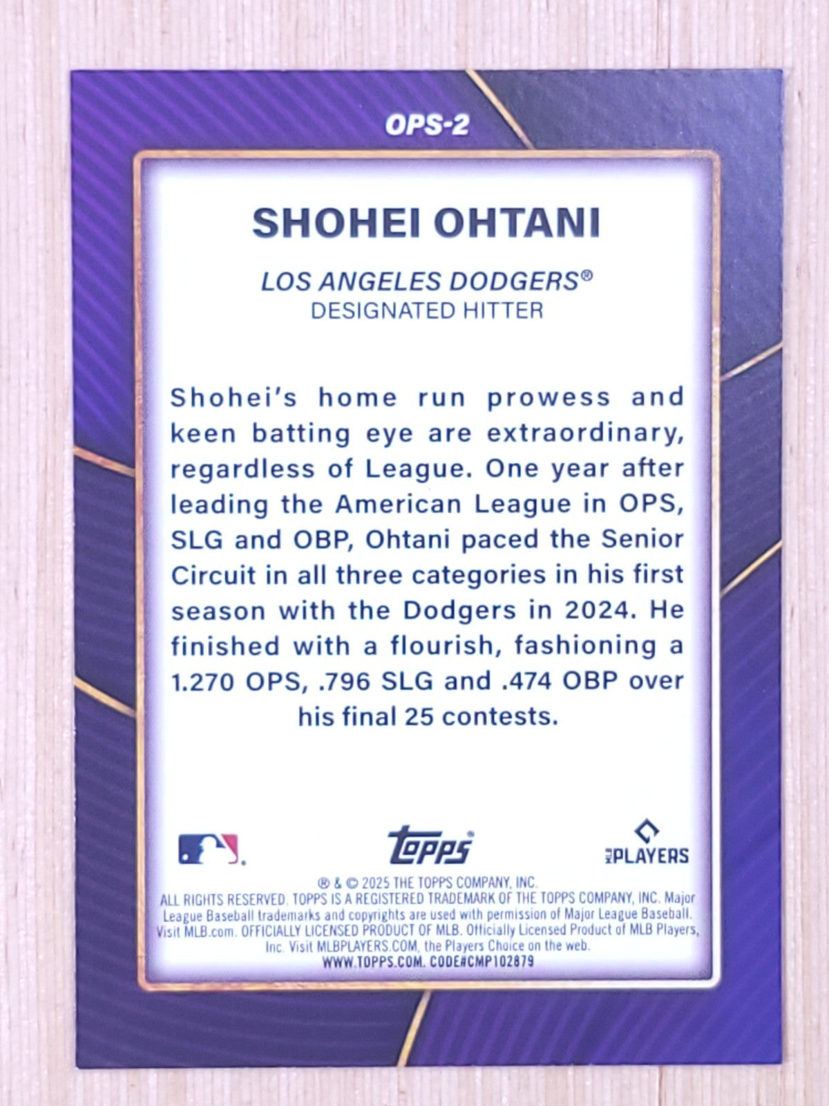 2025 Topps Shohei Ohtani #OPS-2
