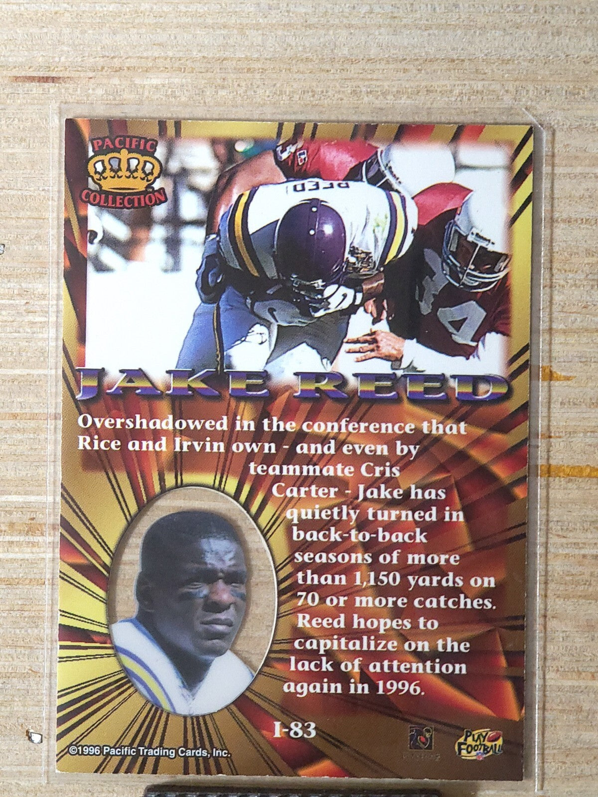 1996 Pacific Invincible - Jake Reed #I-83