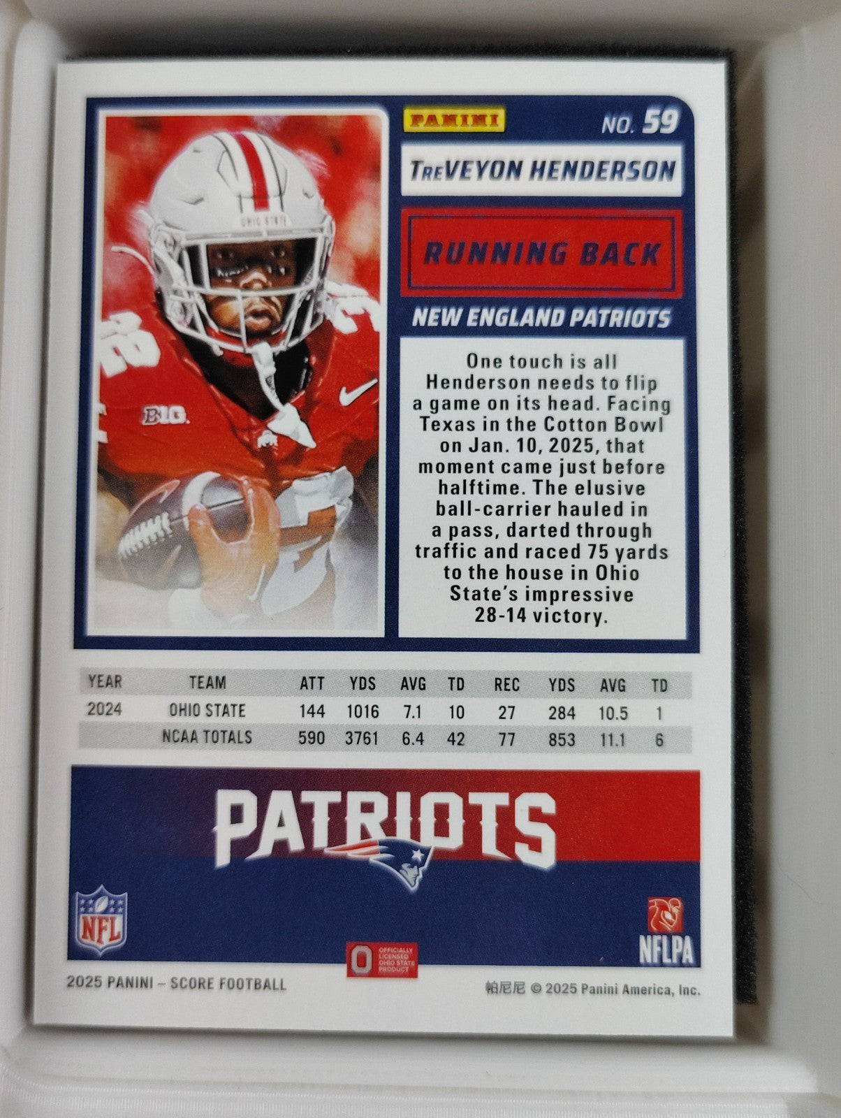 2025 Score - Rookies Treveyon Henderson #59
