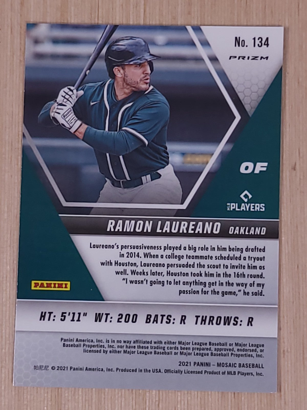 2021 Panini Mosaic - Ramon Laureano #134 Mosaic Prizm Red