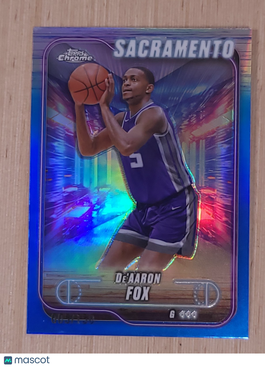 2024-25 Topps Chrome #109 De'Aaron Fox Blue 005/150