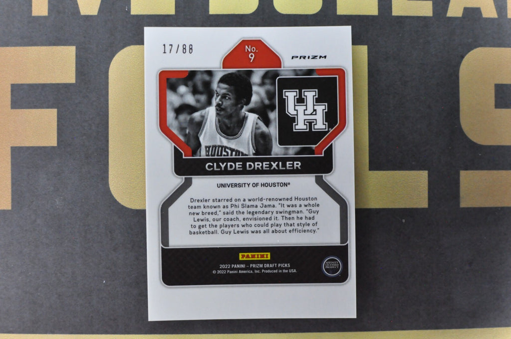 Clyde Drexler [Choice Red] #9 (2022 Panini Prizm Draft Picks) 17/88