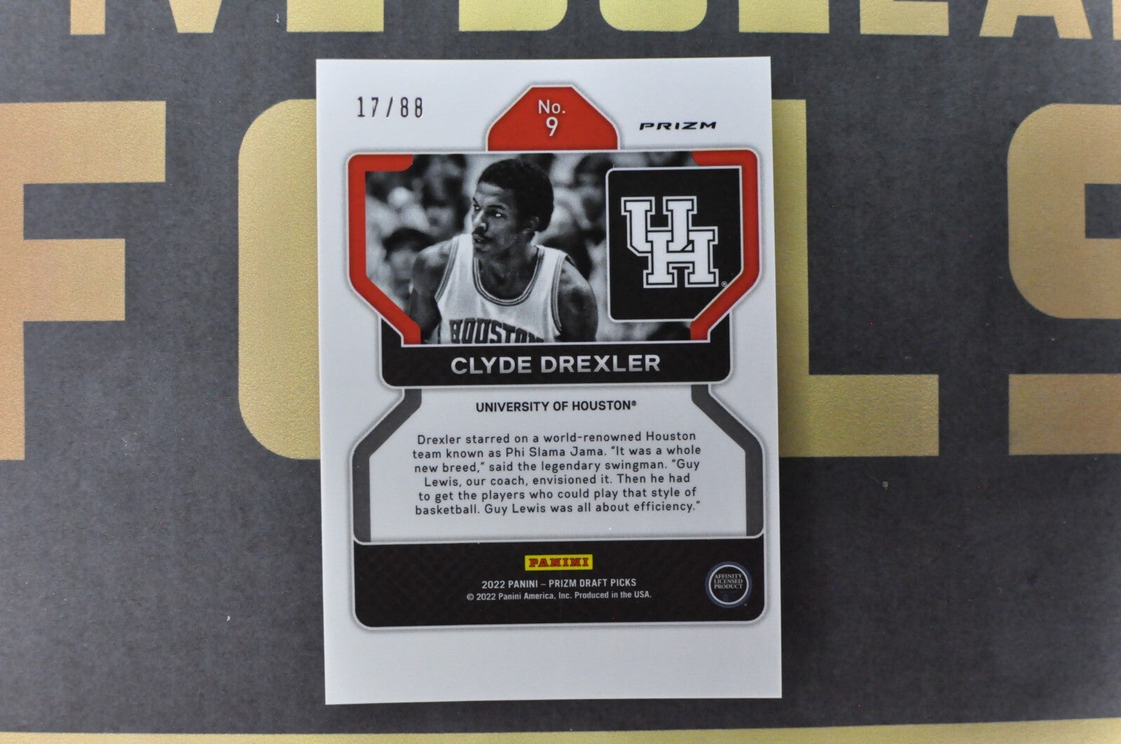 Clyde Drexler [Choice Red] #9 (2022 Panini Prizm Draft Picks) 17/88