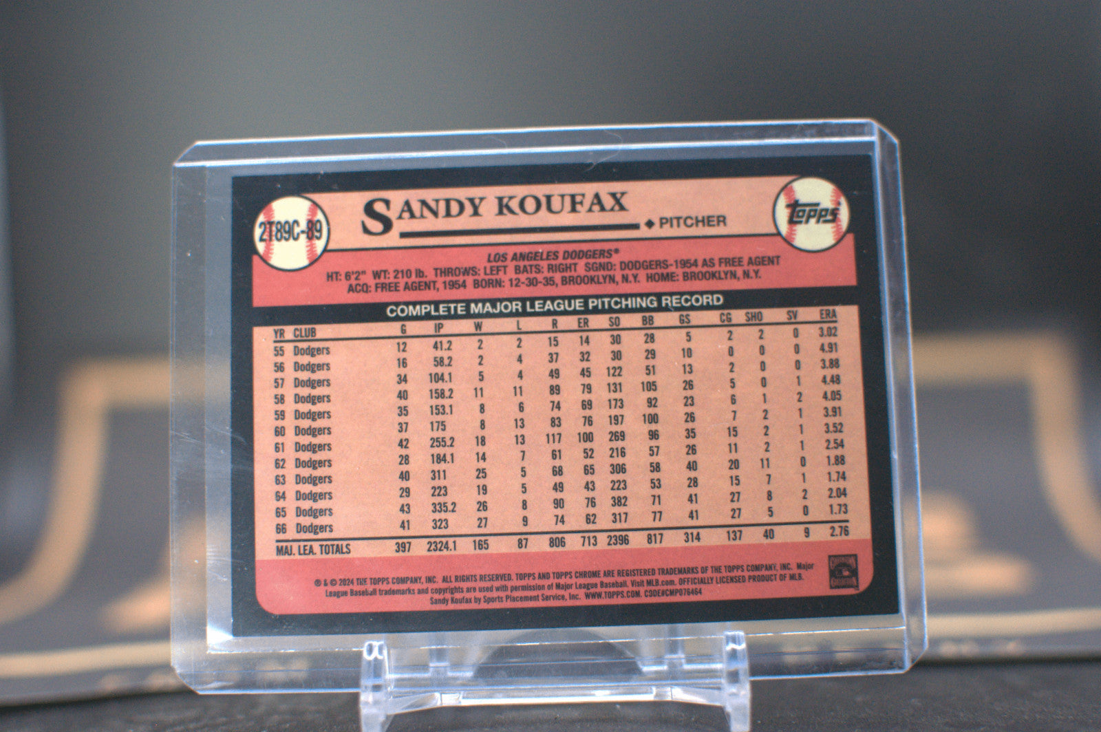 2024 Topps Chrome Series 2 SANDY KOUFAX #2T89C-89 Gold Mojo Refractor
