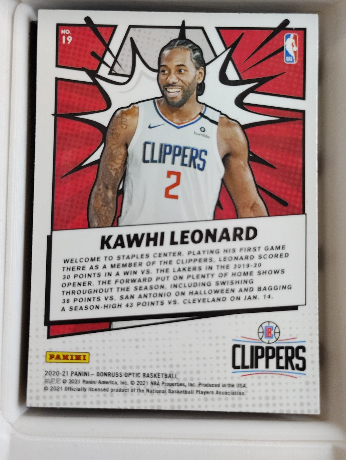 2020-21 Panini Donruss Optic - My House Kawhi Leonard #19