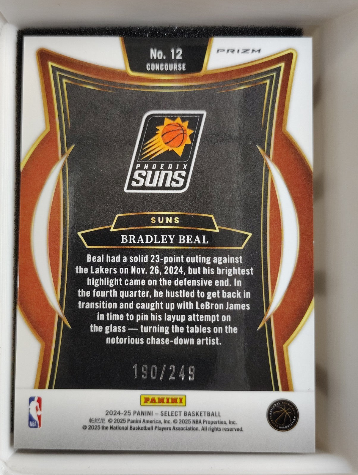 2024-25 Panini Select - Concourse Bradley Beal #12 Blue Scope Prizm