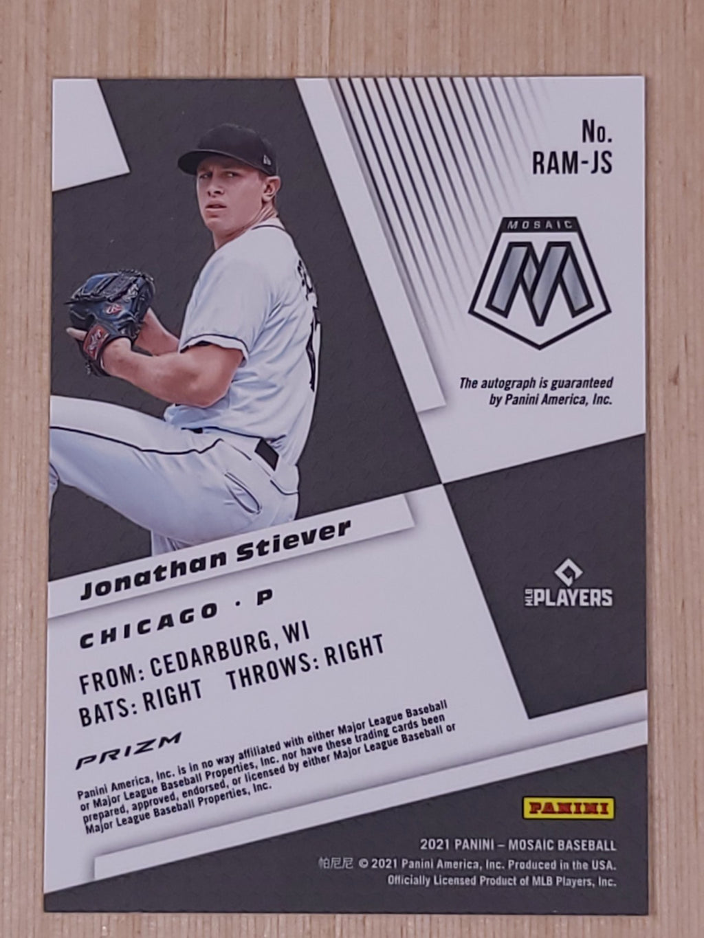 2021 Panini Mosaic - Rookie Autographs Mosaic Jonathan Stiever #RAM-JS (AU, RC)