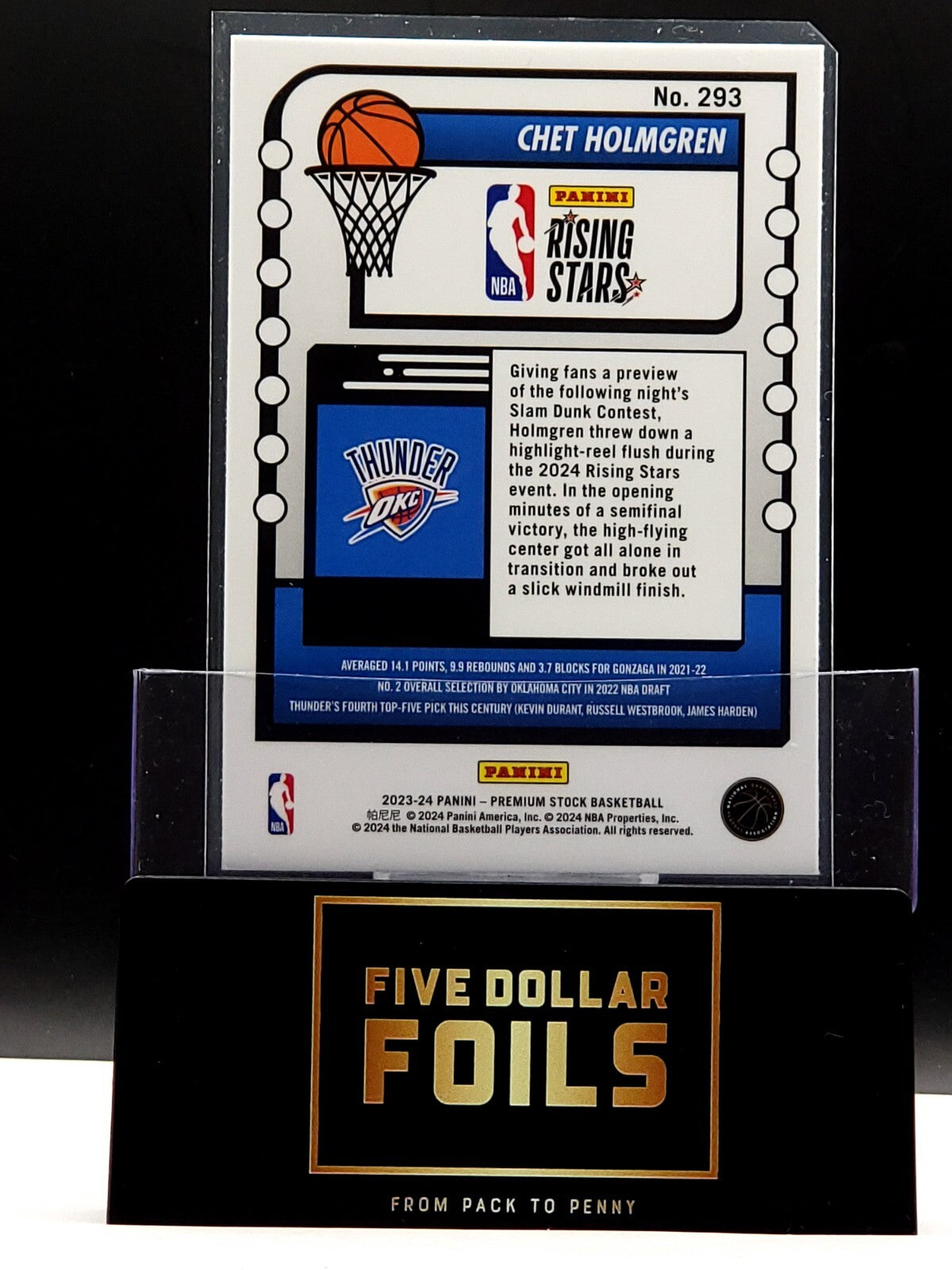 2023-24 NBA Hoops Premium Stock - Rising Stars #293 Chet Holmgren
