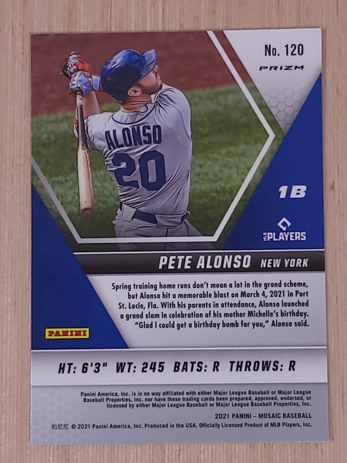 2021 Panini Mosaic - Pete Alonso #120 Mosaic Prizm
