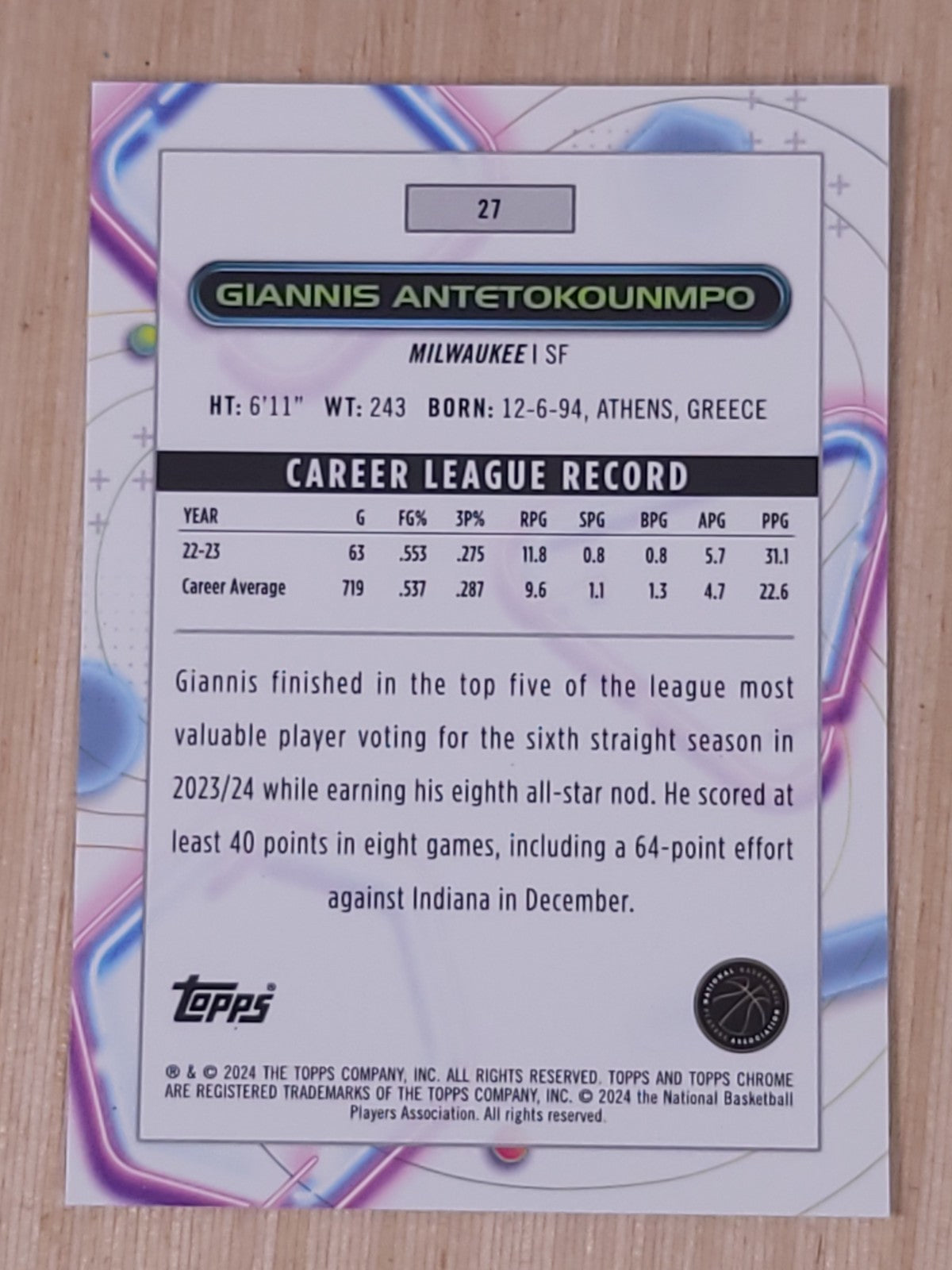 2023-24 Topps Cosmic Chrome - Giannis Antetokounmpo #27 Scope Refractor