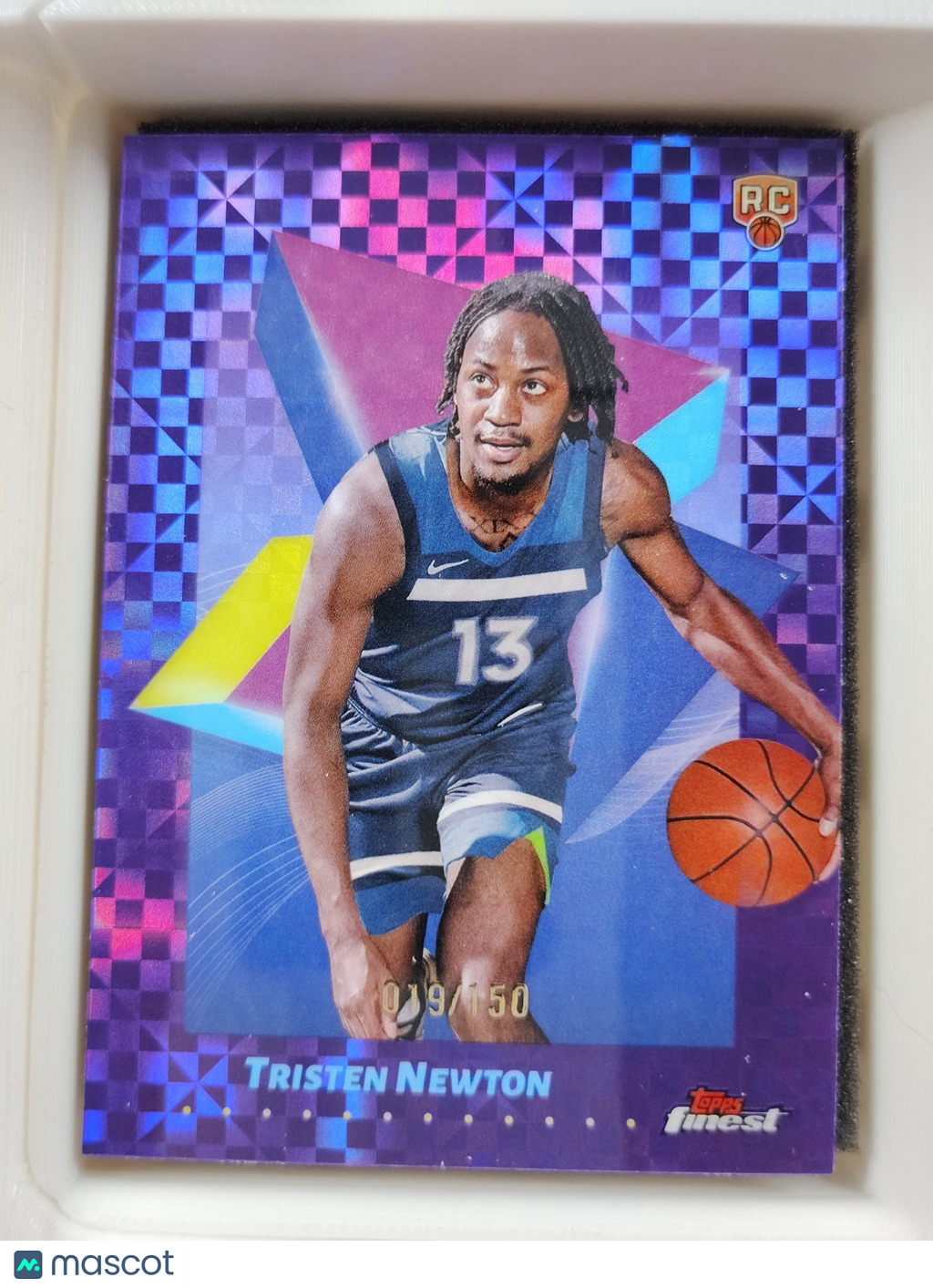 2024-25 Topps Finest Tristen Newton #40 Purple Checkerboard 019/150