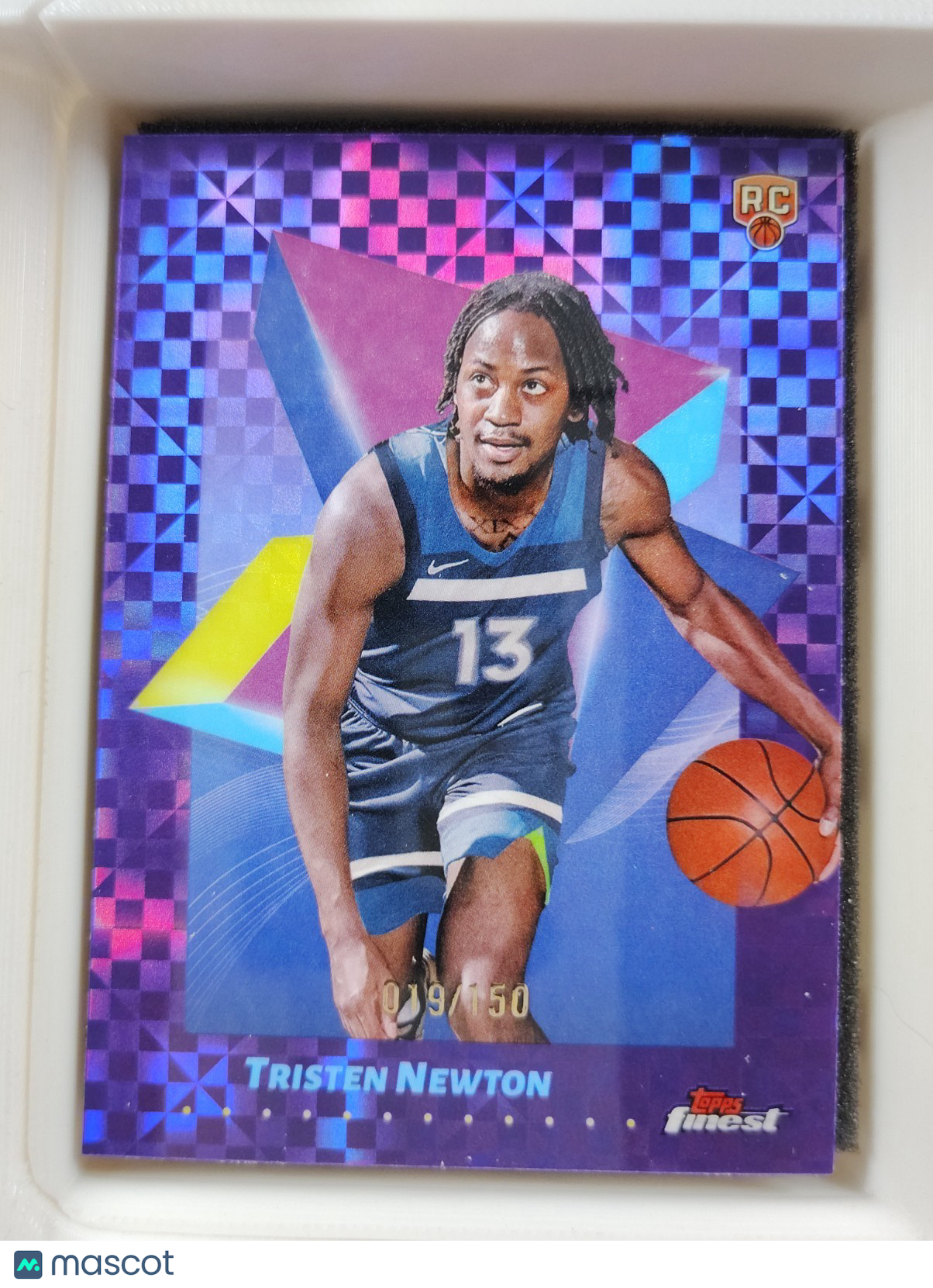 2024-25 Topps Finest Tristen Newton #40 Purple Checkerboard 019/150