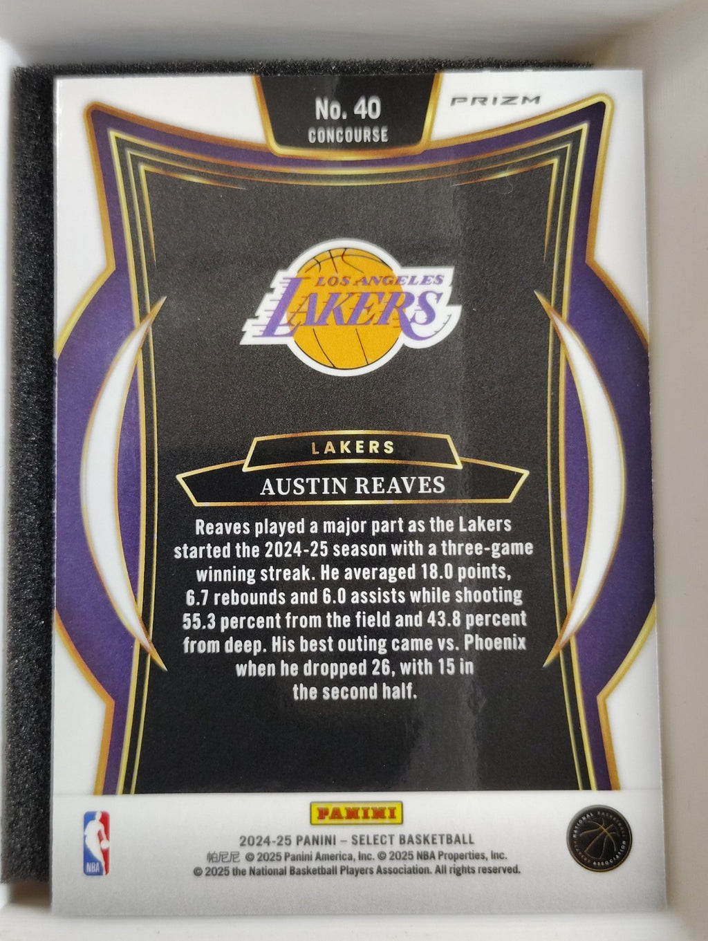 2024-25 Panini Select - Concourse Austin Reaves #40 Silver Prizm