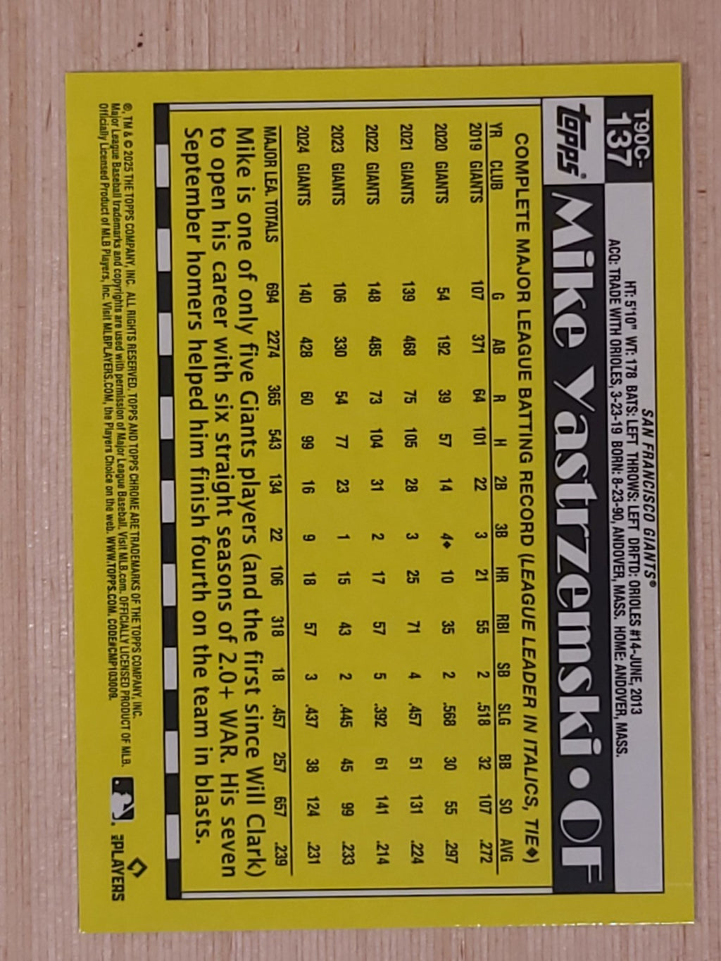 2025 Topps Series 2Mojo #T90C-137 Mike Yastrzemski