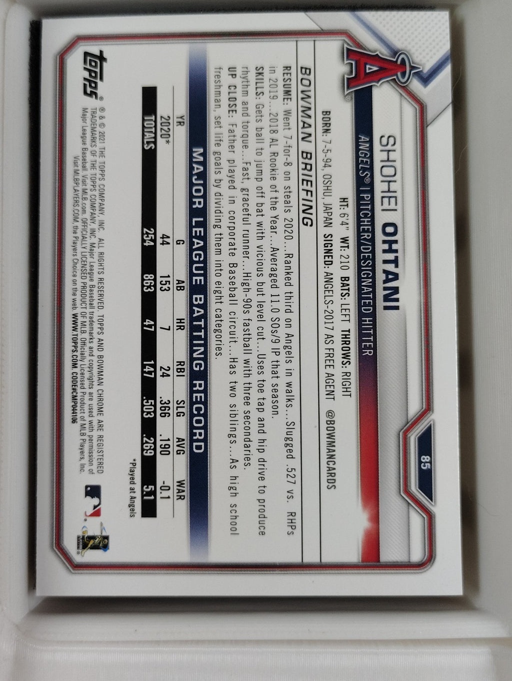 2021 Bowman - Shohei Ohtani #85