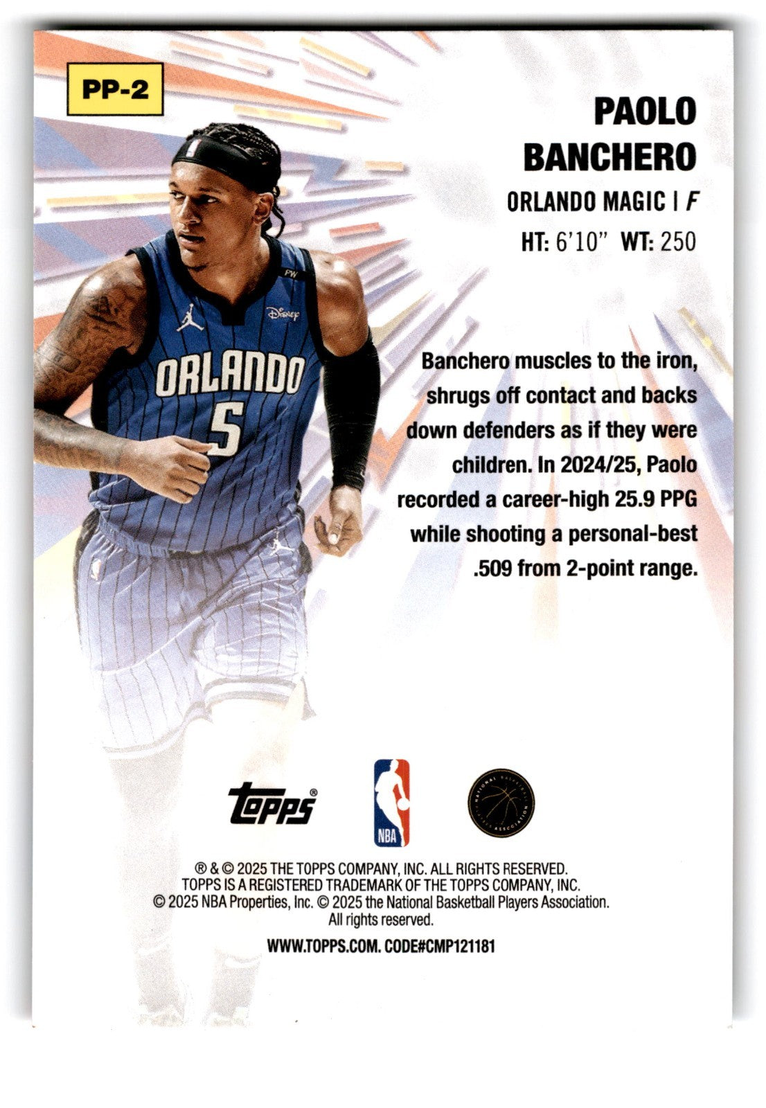 2025-26 Topps - Power Players Paolo Banchero #PP-2 Holofoil
