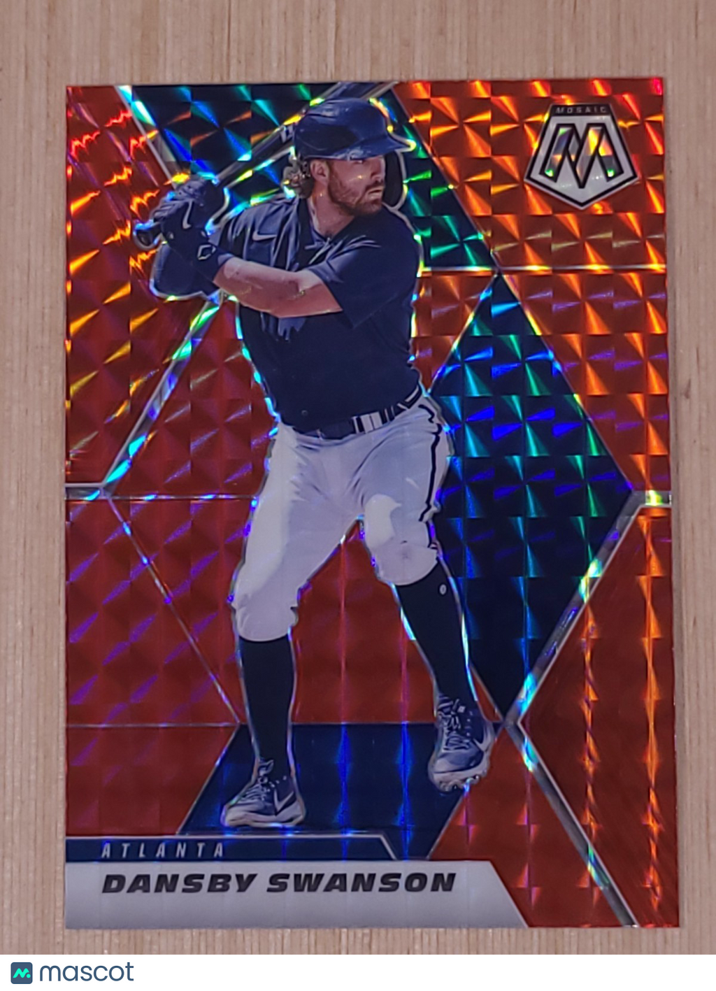 2021 Panini Mosaic - Dansby Swanson #23 Red Mosaic Prizm