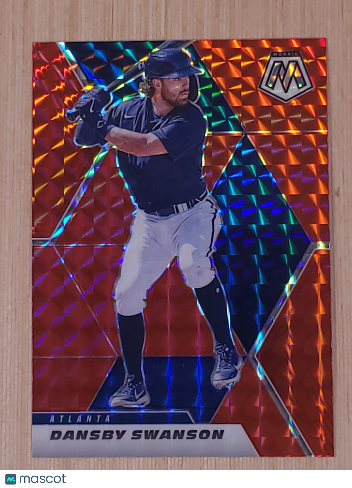 2021 Panini Mosaic - Dansby Swanson #23 Red Mosaic Prizm