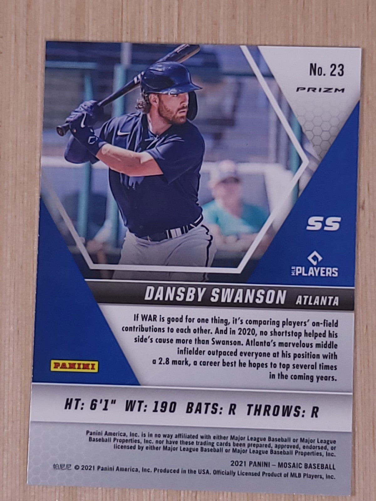2021 Panini Mosaic - Dansby Swanson #23 Red Mosaic Prizm