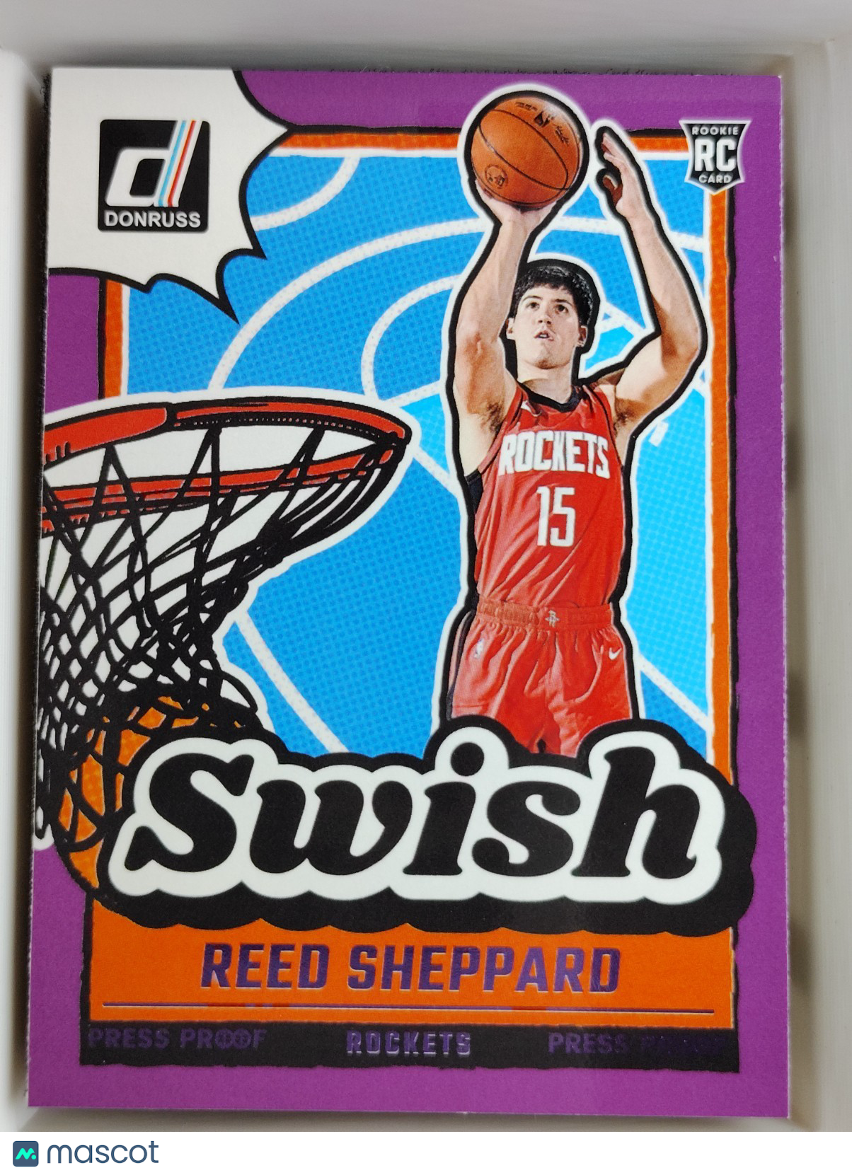 2024-25 Panini Donruss Swish #14 Reed Sheppard Purple Press Proff