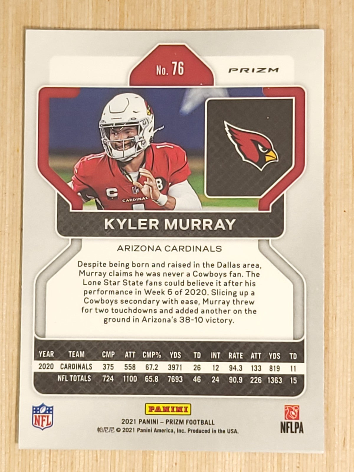 2021 Panini Prizm - Kyler Murray #76 Silver Prizm