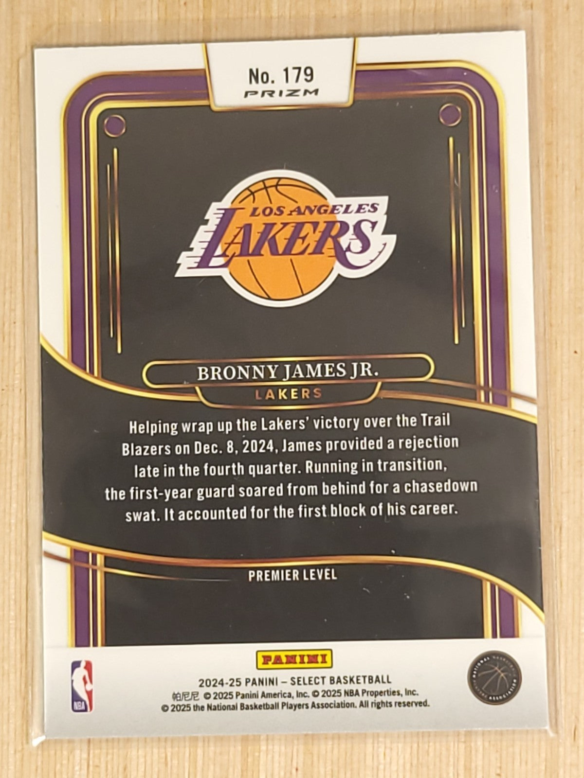 2024-25 Panini Select - Premier Level Bronny James #179 Red Ice