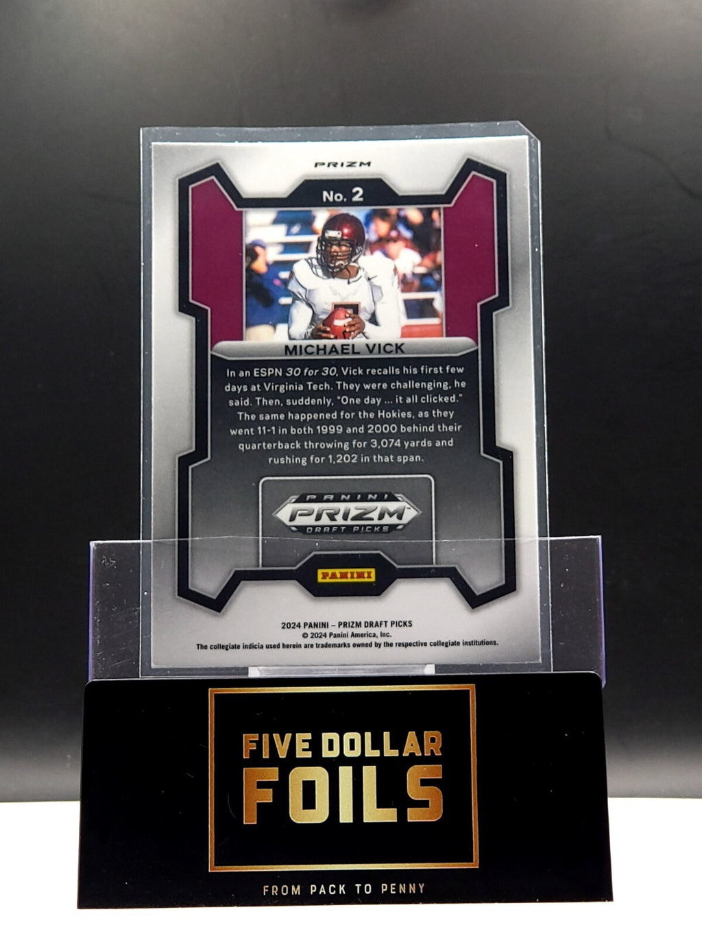 *Free Shipping @ $10* 2024 Panini Prizm Draft Picks #2 Michael Vick Purple Wave