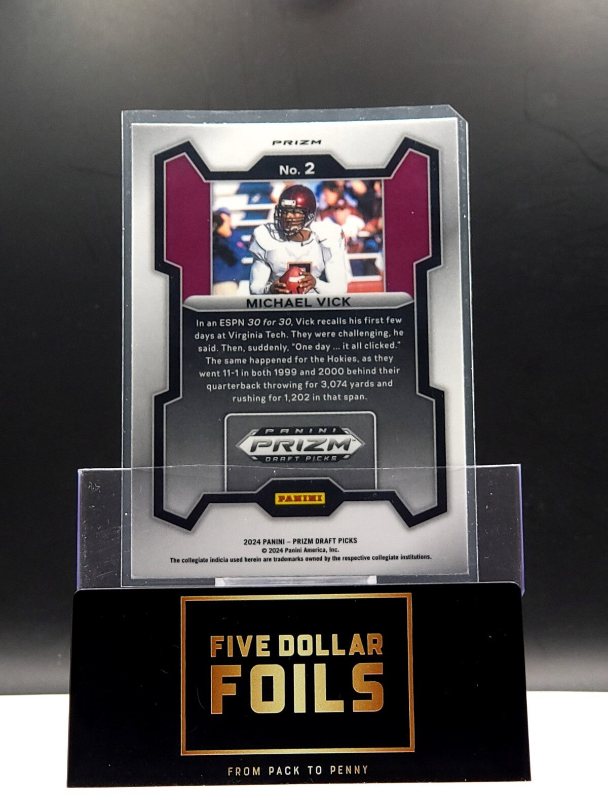 *Free Shipping @ $10* 2024 Panini Prizm Draft Picks #2 Michael Vick Purple Wave