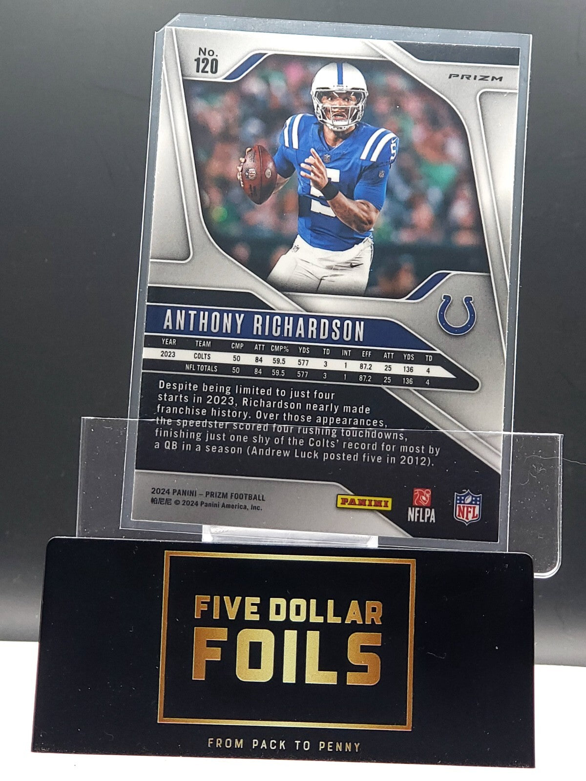 *Free Shipping @ $10* 2024 Panini Prizm #120 Anthony Richardson Silver