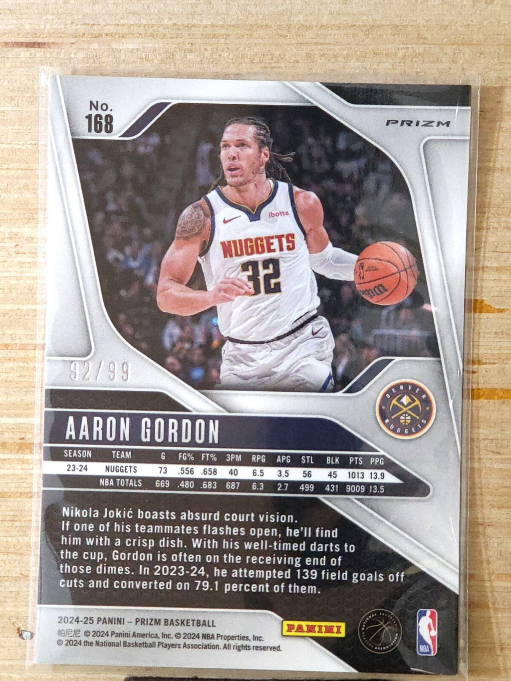 2024-25 Panini Prizm - Aaron Gordon #168 Blue Pulsar 92/99