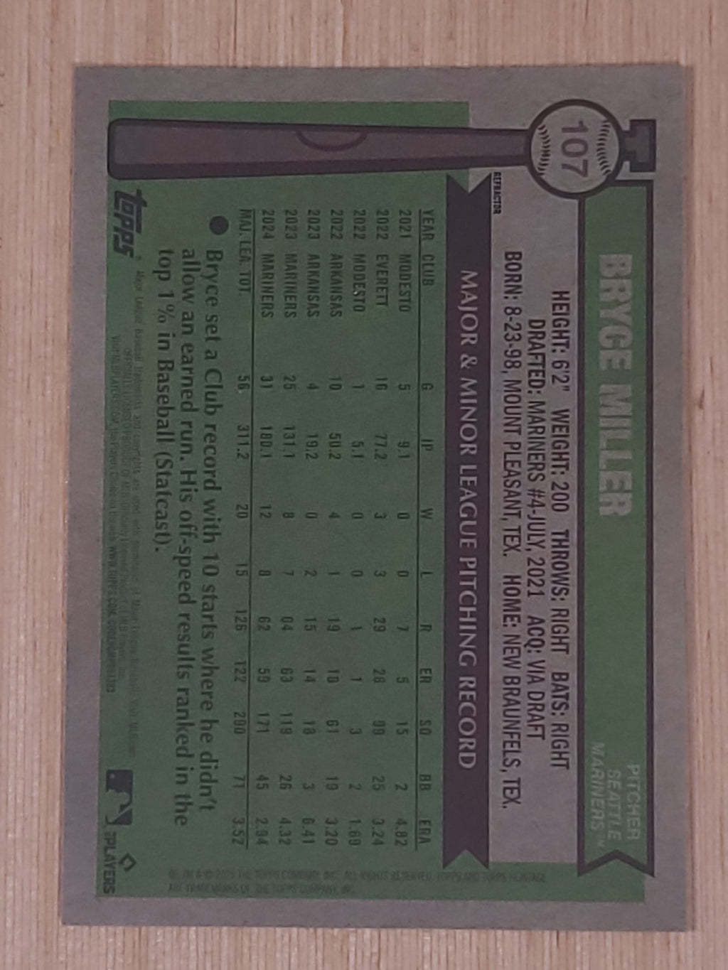 2025 Topps Heritage - Bryce Miller #107 Chrome