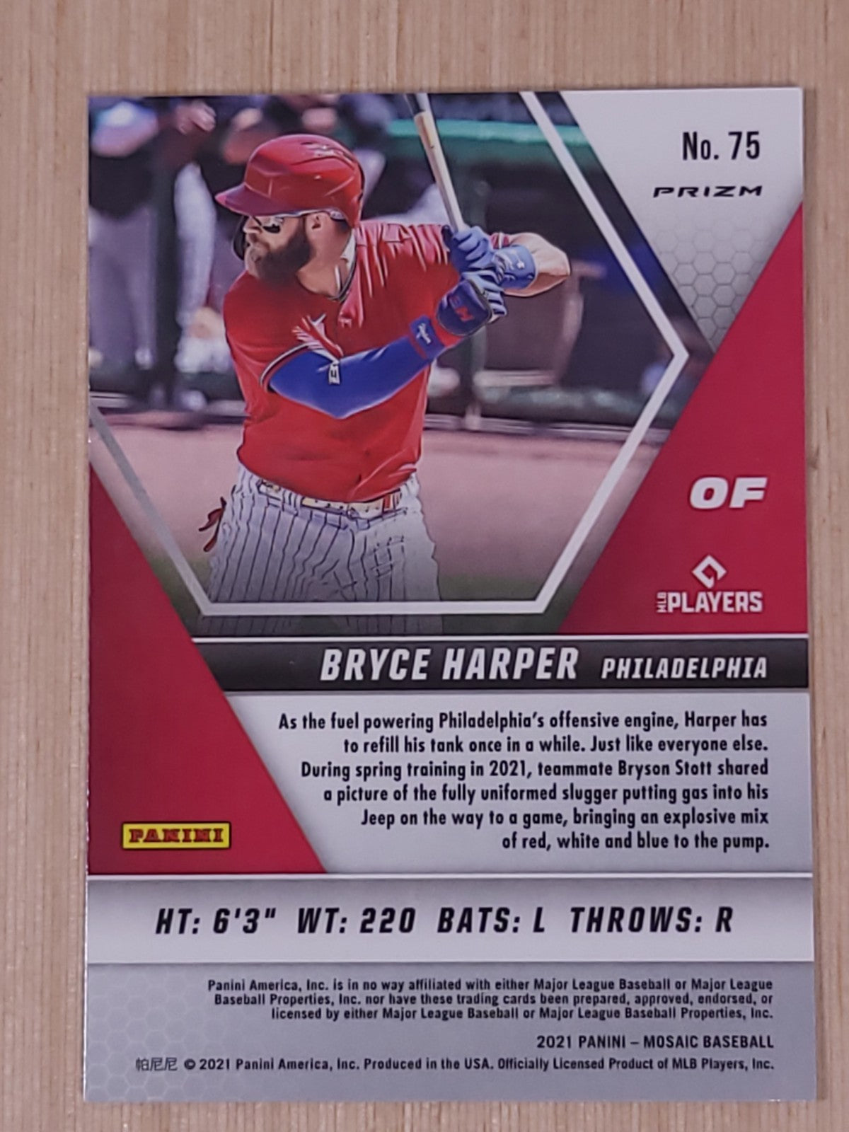 2021 Panini Mosaic - Bryce Harper #75 Mosaic Prizm