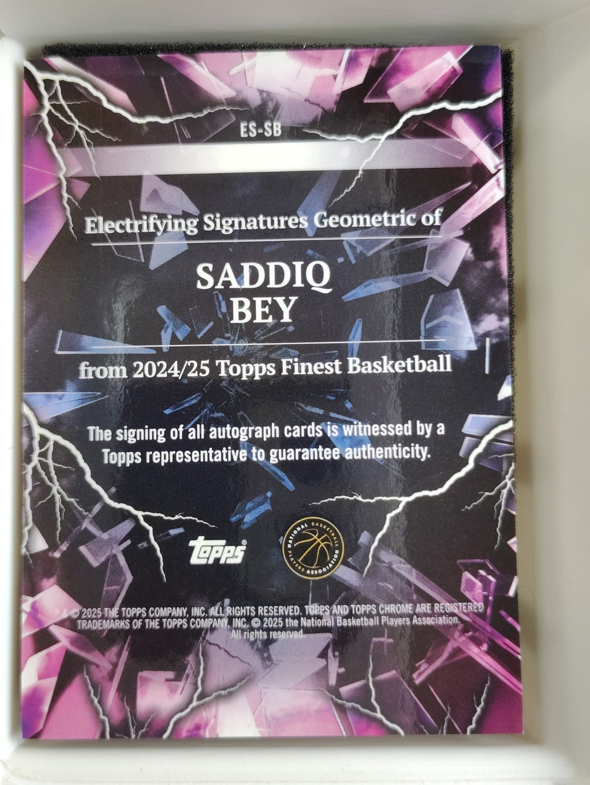 2024-25 Topps Finest Electrifying Autos #ES-SB Saddiq Bey 02/10 Red Geometric