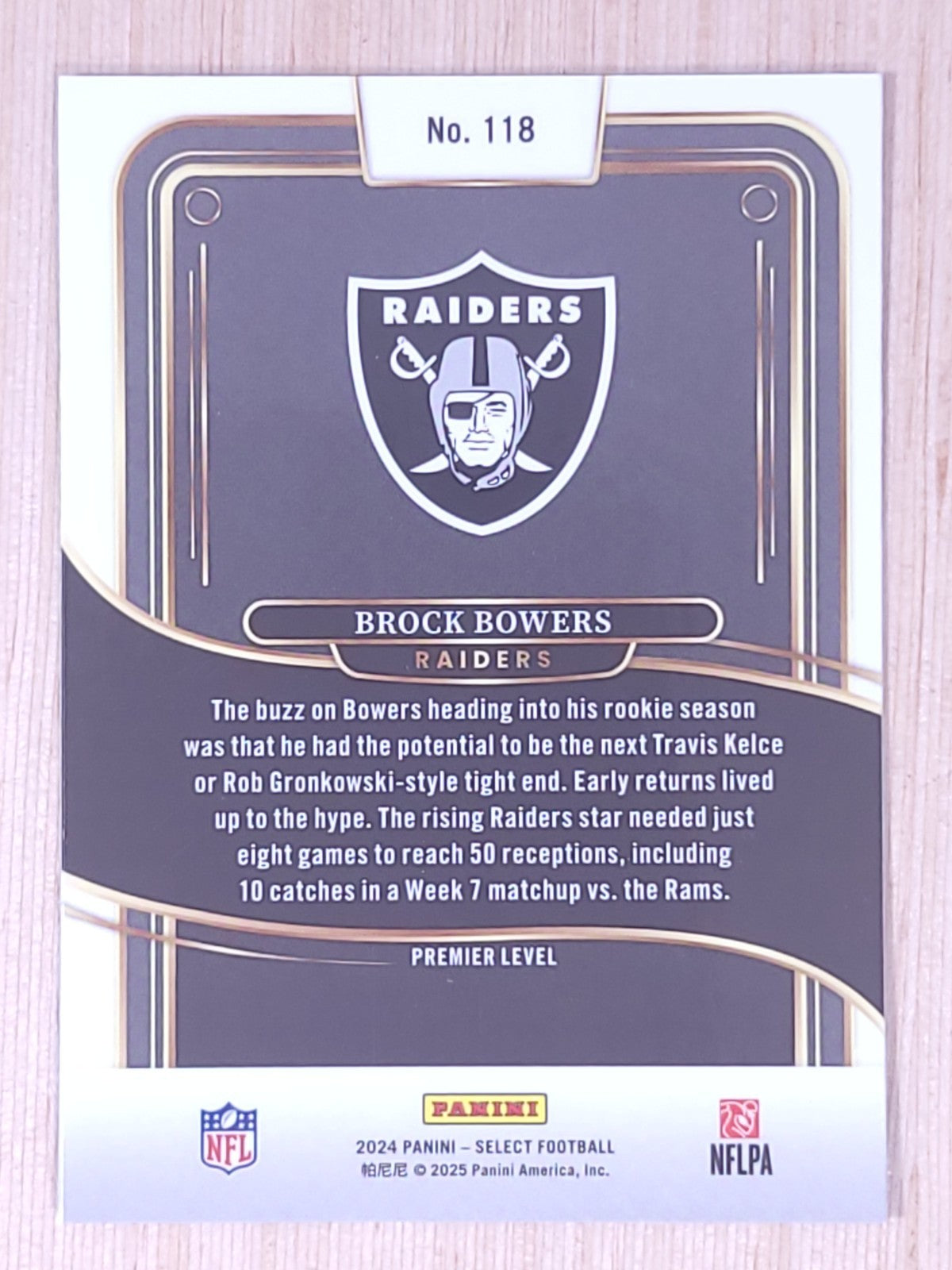 2024 Panini Select #118 Brock Bowers [Base] Premier Level