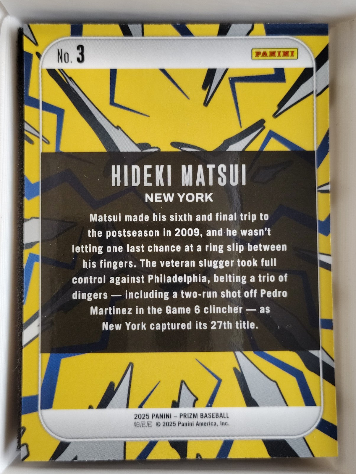 2025 Panini Prizm Dingers! Hideki Matsui #3