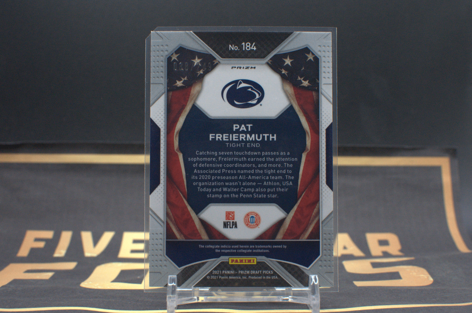2021 Panini Prizm Draft Picks Pat Freiermuth [Blue Wave] #184 *Free Shipping@$10