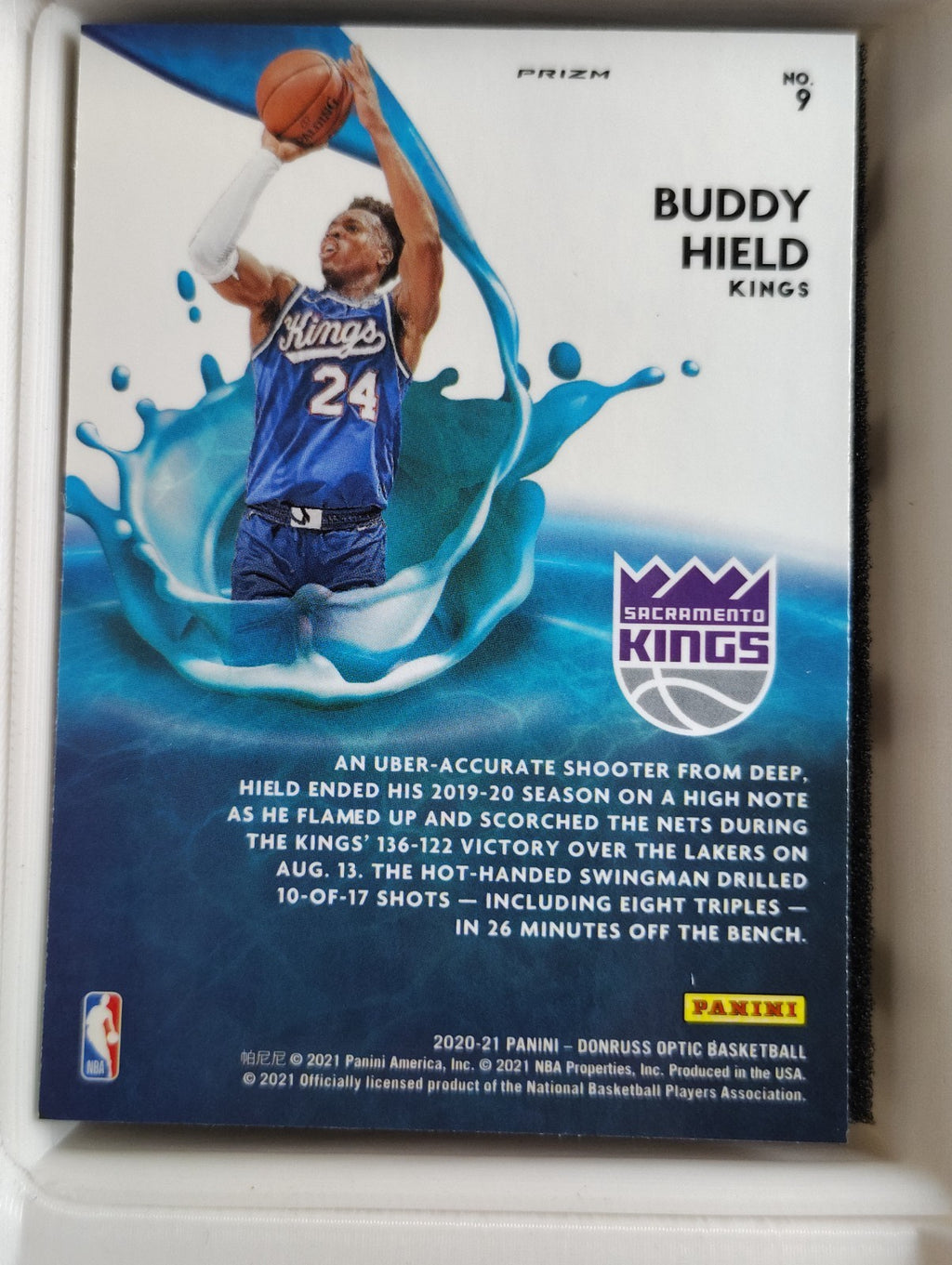 2020-21 Panini Donruss Optic Splash! #9 Buddy Hield